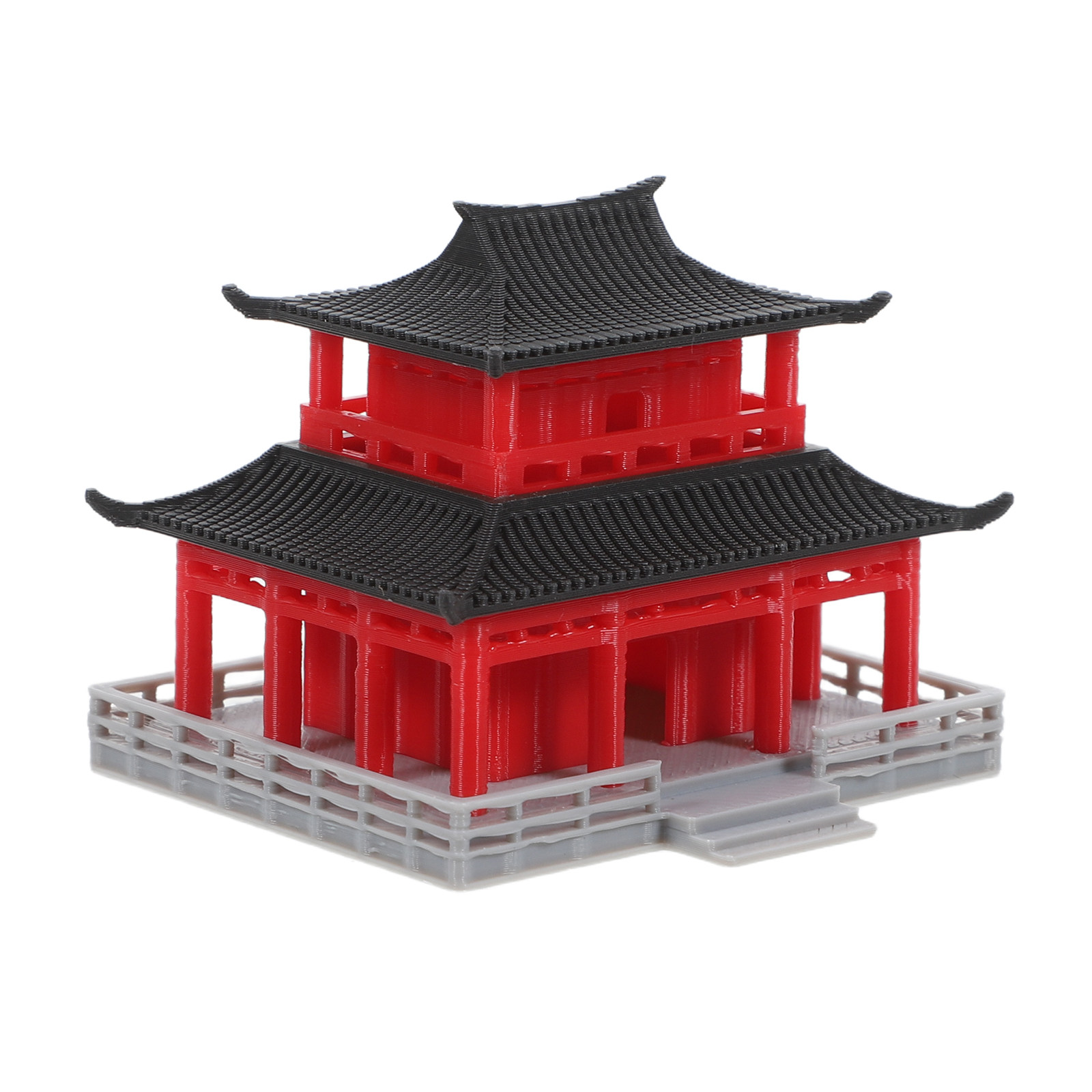 Aquarium Decor - Ornement d'aquarium pavillon chinois ancien noir
