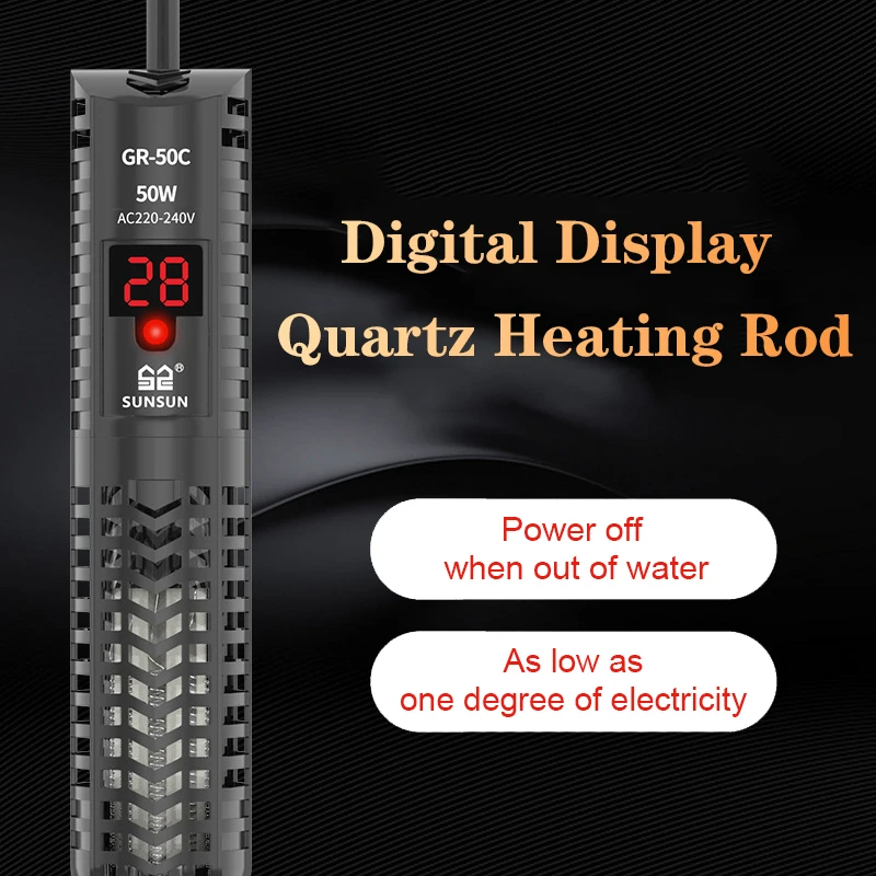 Fish Tank Heater - Chauffe-eau submersible pour aquarium, verre de