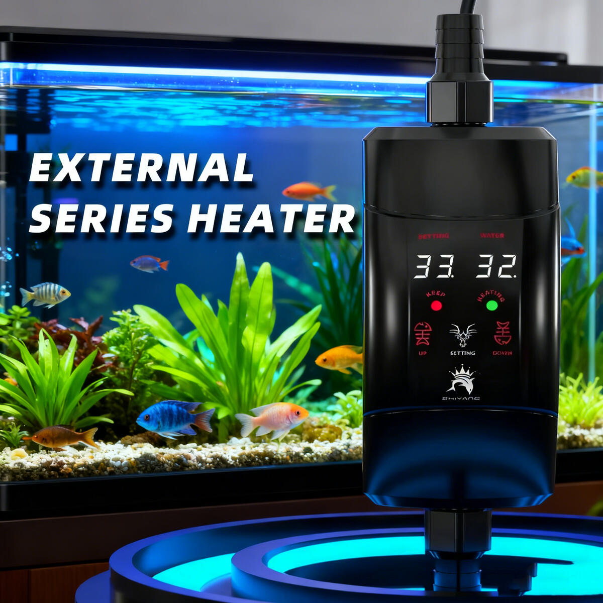 Fish Tank Heater - Tige chauffante externe 300W -1200W, pour