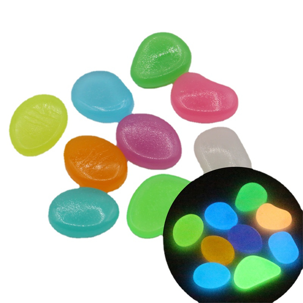 Fish Aquarium Home - 50pcs pierre lumineuse fluorescente gravier galets