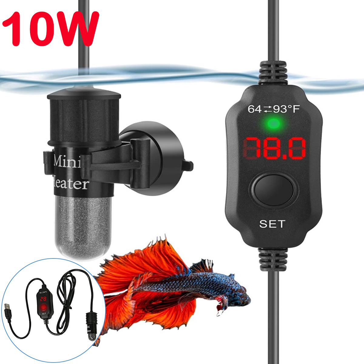 Fish Tank Heater - Tige chauffante réglable pour aquarium 10