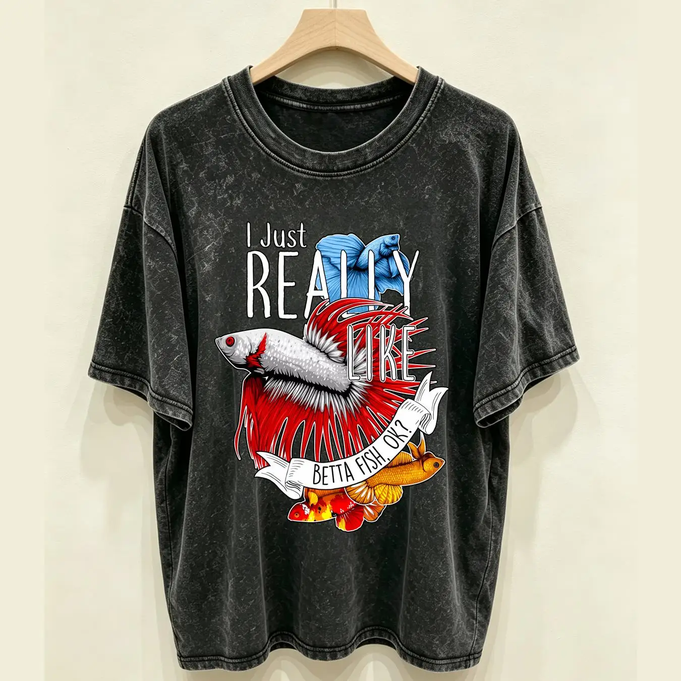 T-shirt lavé, motif poisson Be - Aquarium Fish Keeping avis et prix