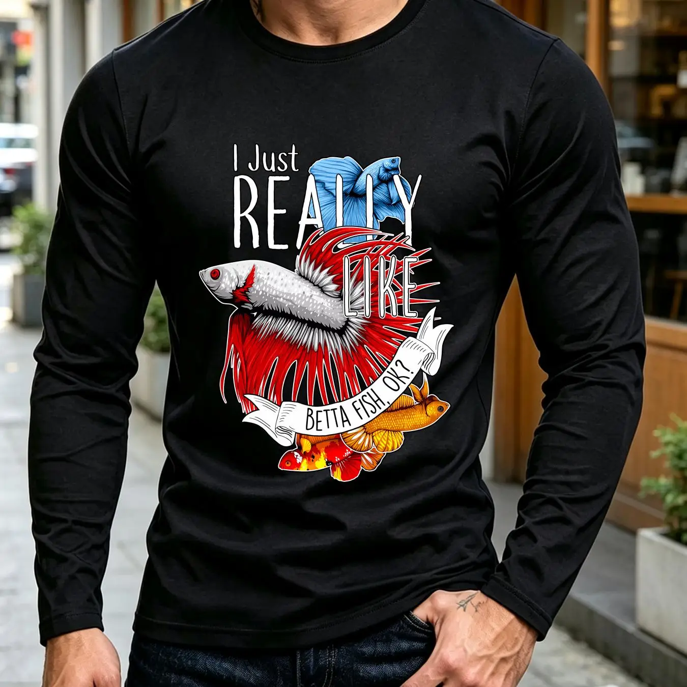 T-shirt lavé, motif poisson Be - Aquarium Fish Keeping avis et prix