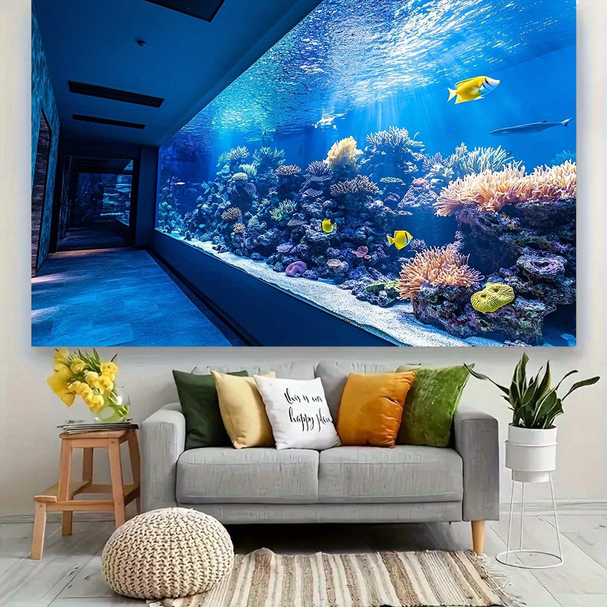 Tapisserie murale d'aquarium s - Fish Aquarium Home avis et prix