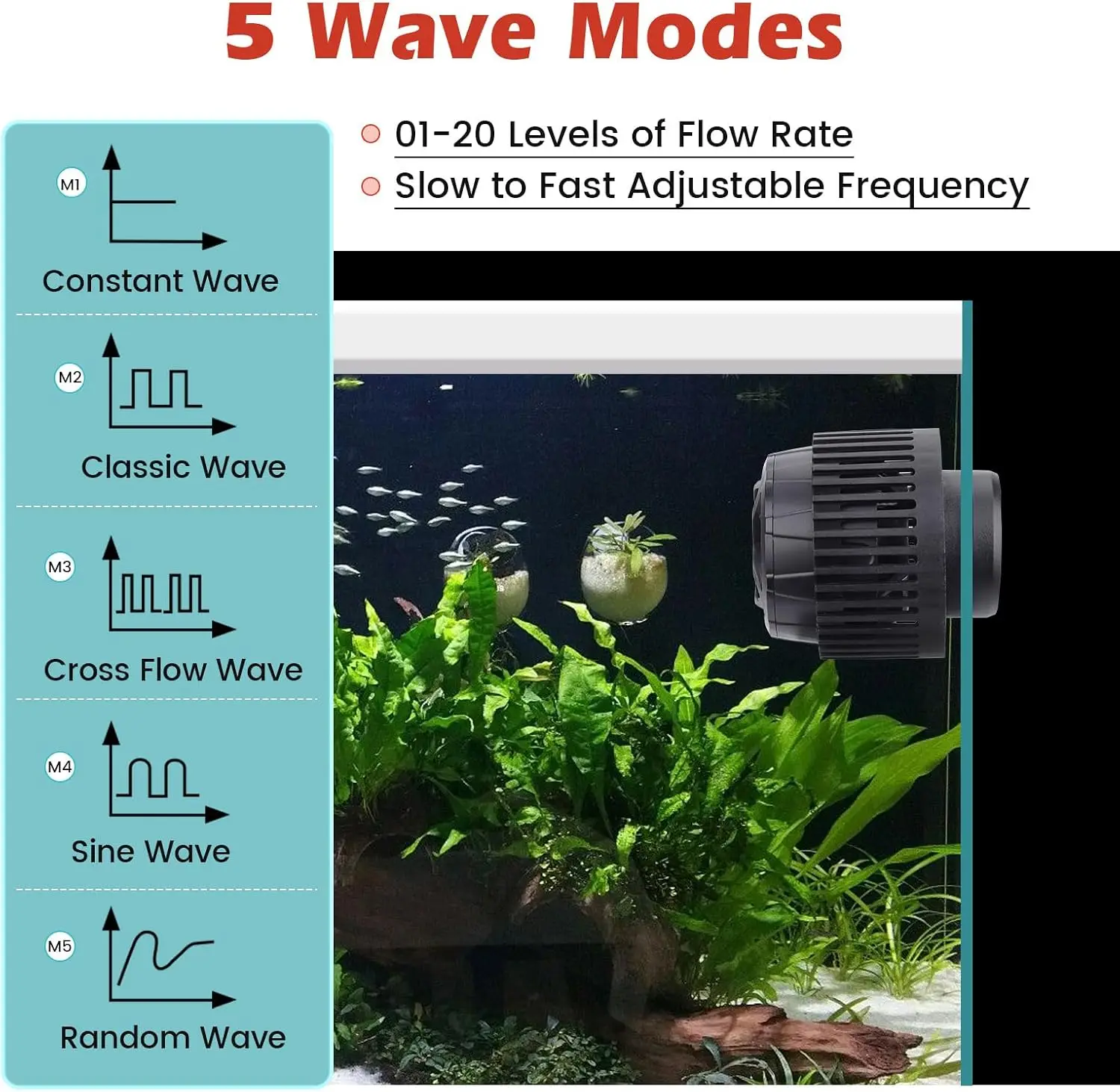 Pompe à ondes réglable pour aq - Aquarium Pump avis et prix