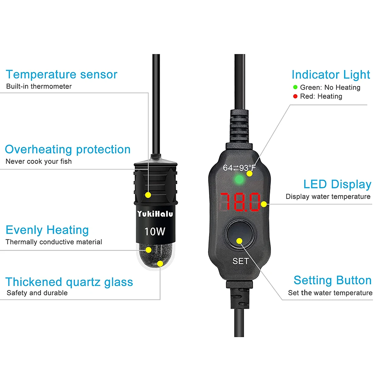 Tige chauffante réglable pour  - Fish Tank Heater avis et prix