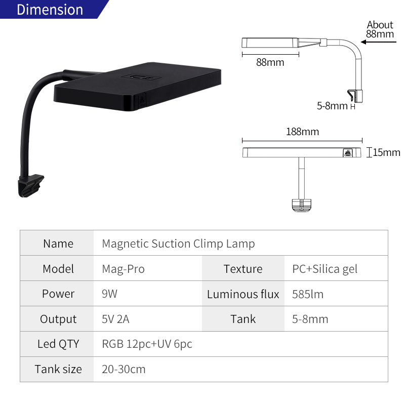 Lampe intelligente Mag-Pro LED - Xiaomi Aquarium Fish Tank avis et prix